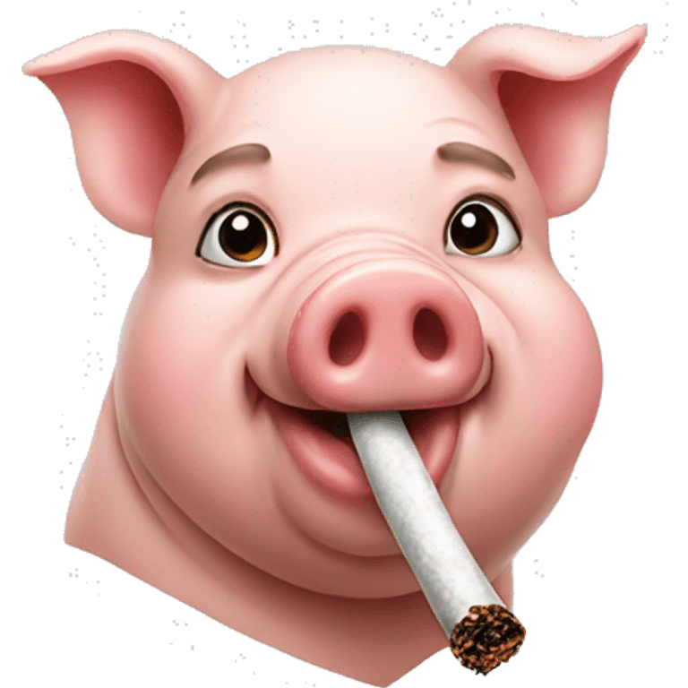 Pig smoking emoji