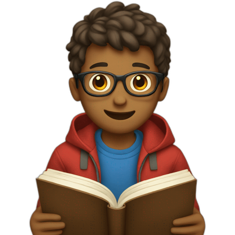 Boy reading books emoji