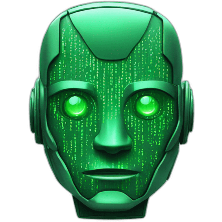 Robot style of green matrix text emoji