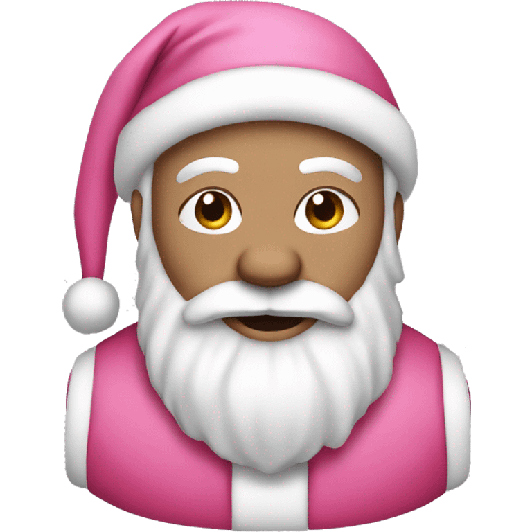 White skin coloured pink Santa emoji