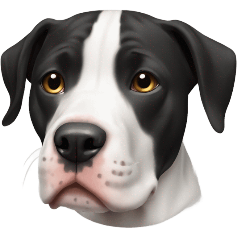 Black and white pit-bull mixed with basset hound emoji