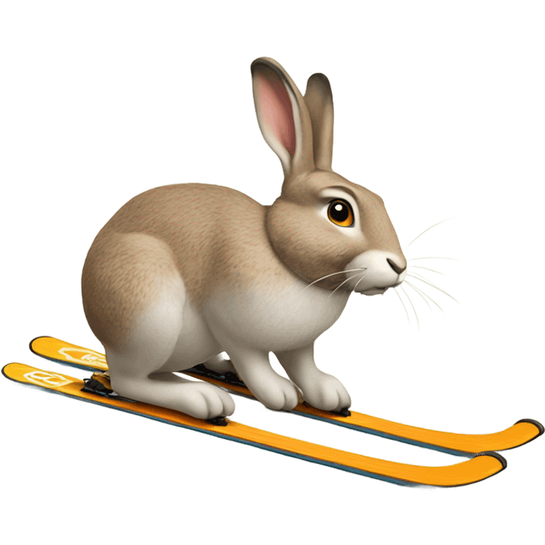 Fat hare skiing emoji