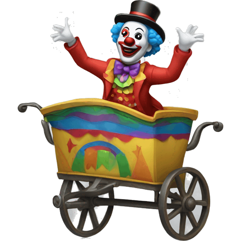 Dancing singing cart wheeling clown emoji