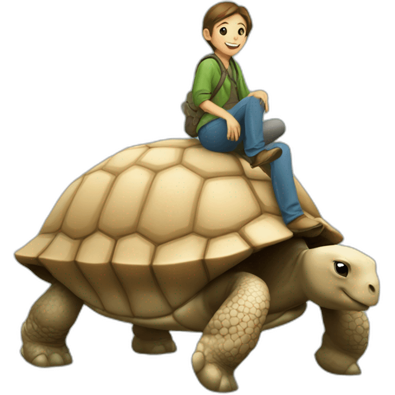 Un Chameau sur une tortue emoji