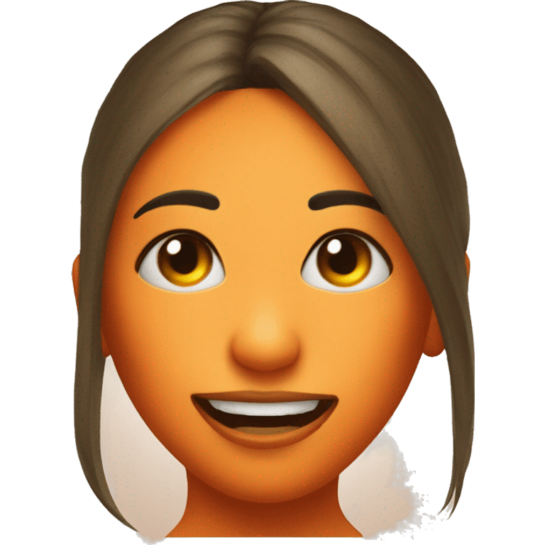 pumpkin on a girl's head emoji