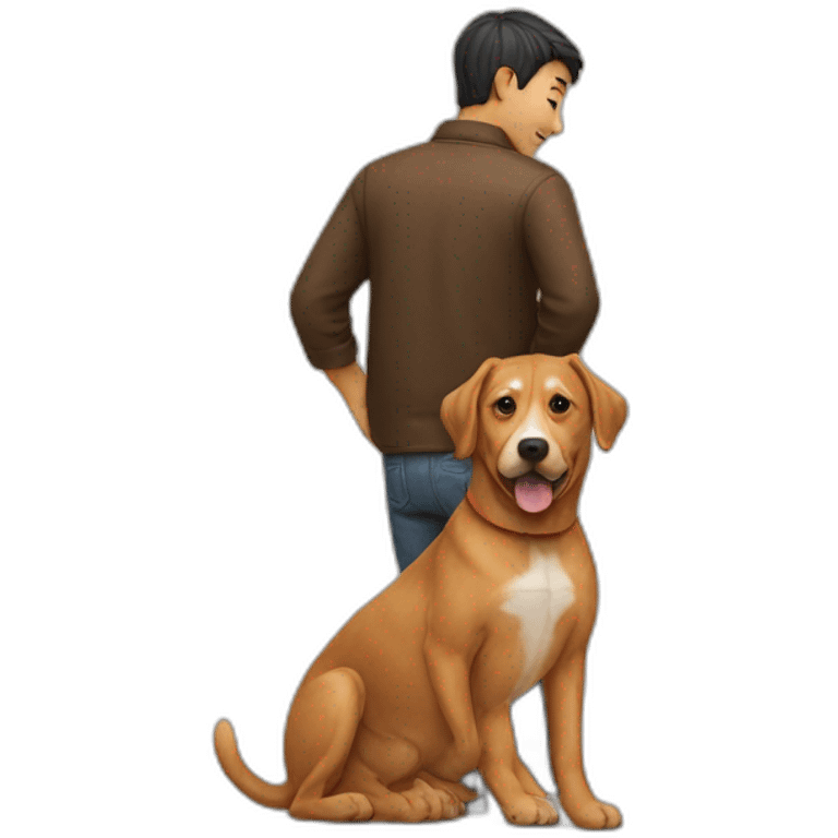 a human on the back of a dog emoji