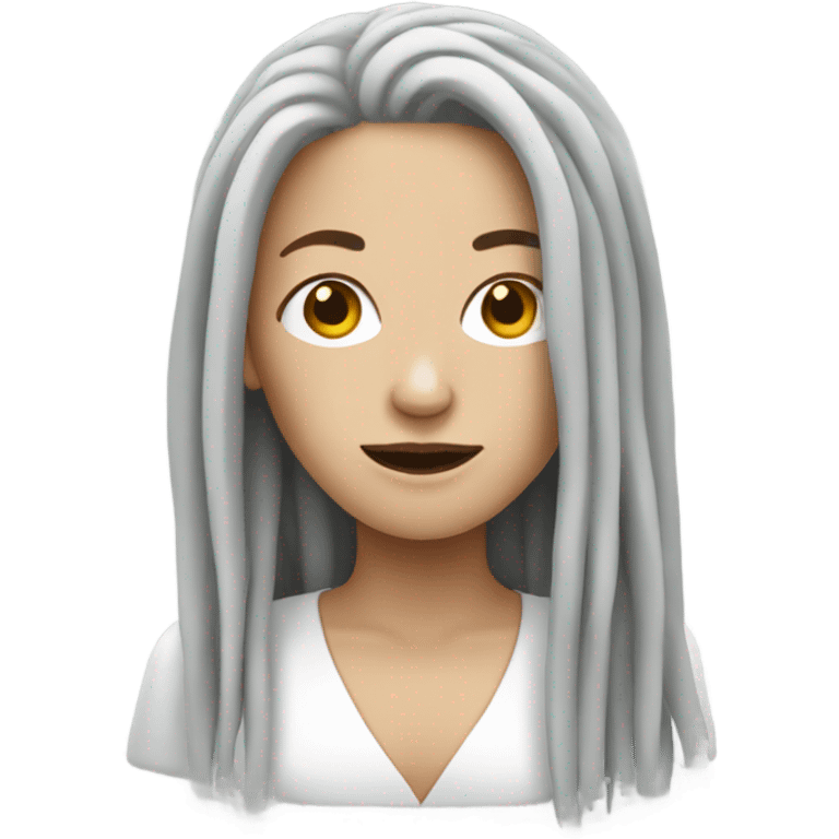 White woman with blind dreadlocks emoji