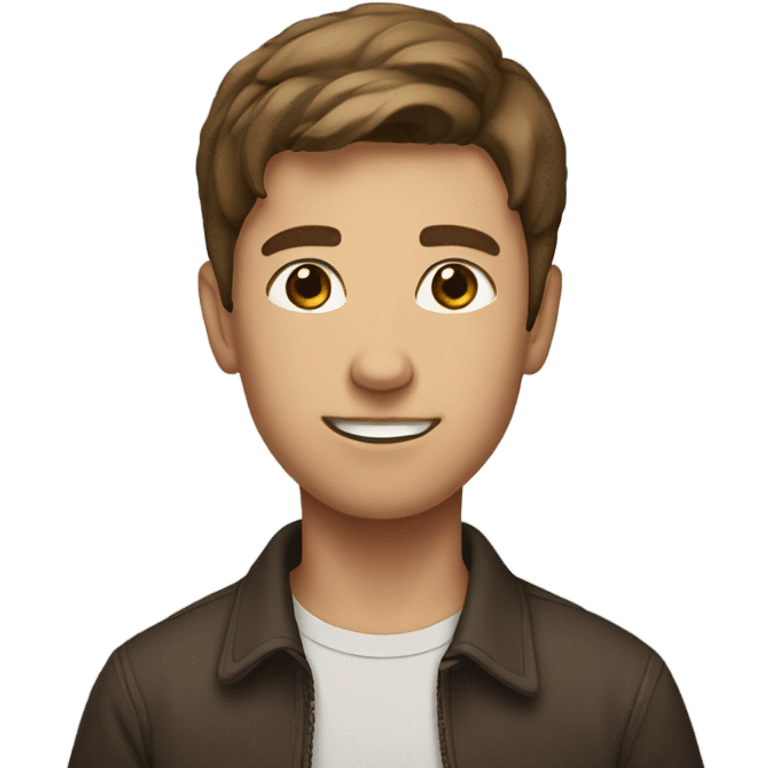 young man with brown short hair emoji