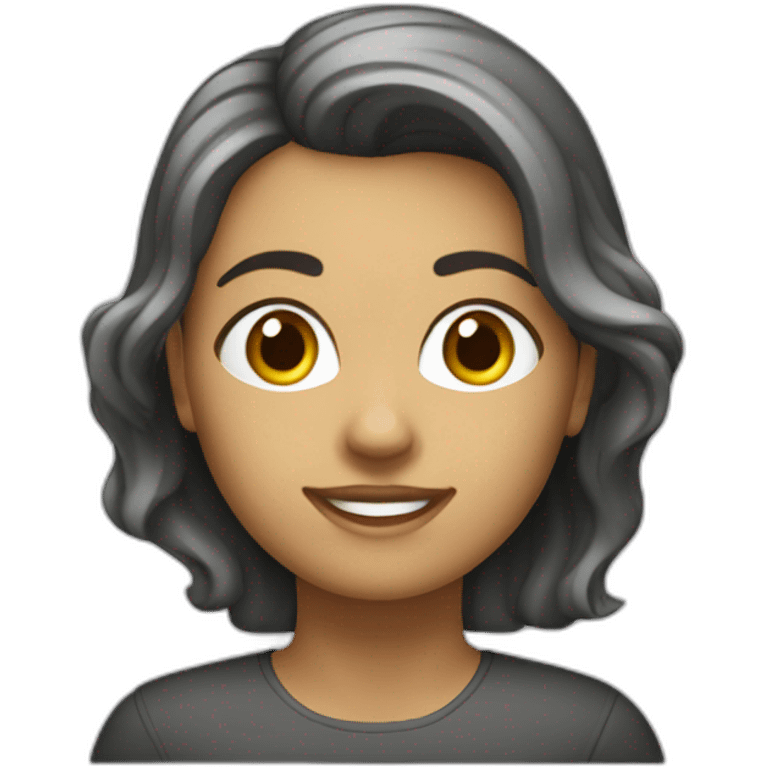 mulher branca com cabelo castanho escuro estudante de administração emoji