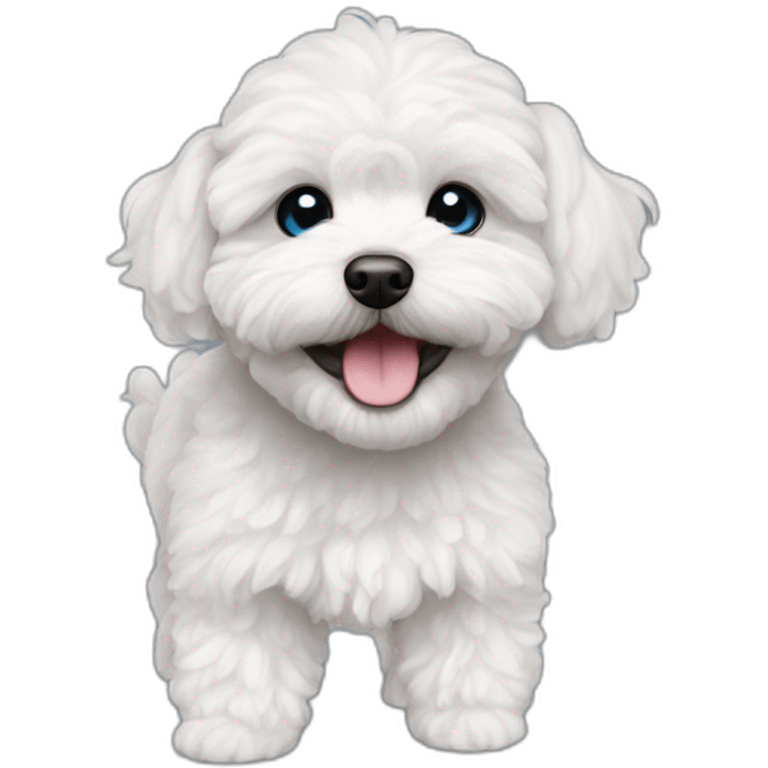 blue eyes maltipoo smiling emoji