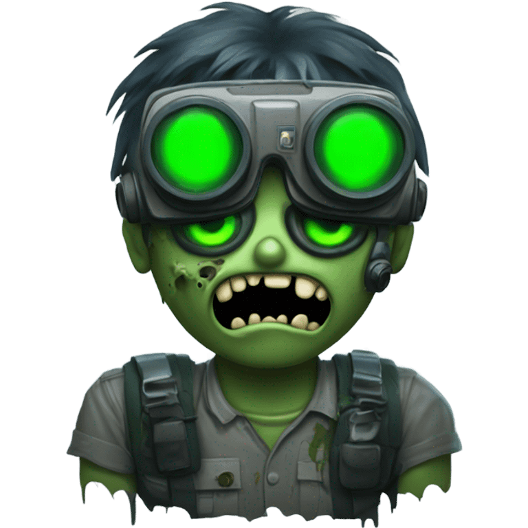 Zombie with night vision goggles emoji