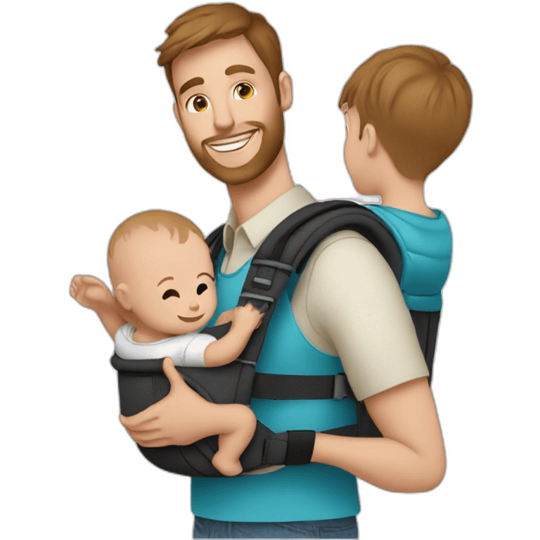 White Babywearing dad with baby ergo carrier emoji