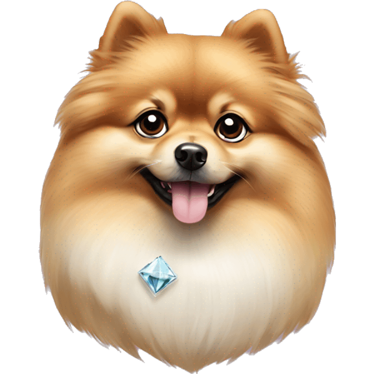 Pomeranian spitz with diamonds  emoji