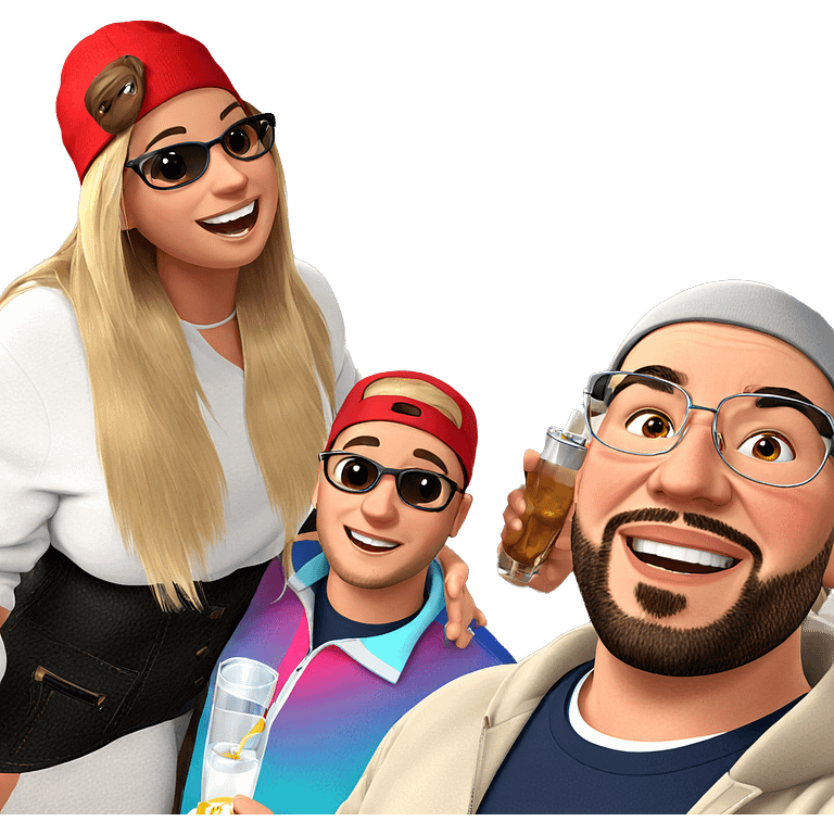 friends enjoying drinks together emoji