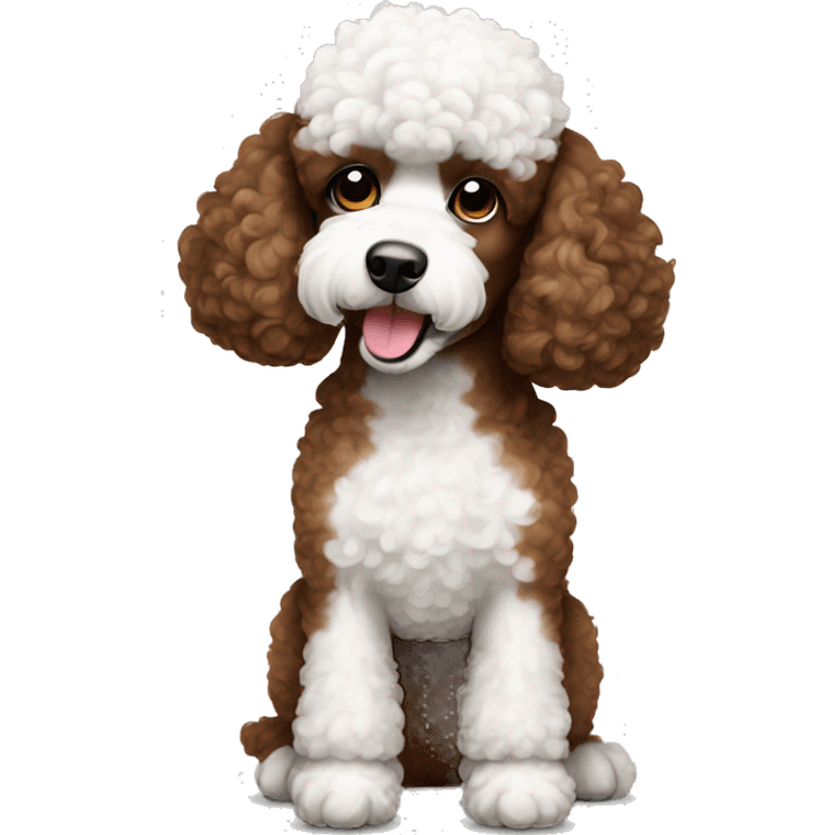 Brown and white poodle emoji