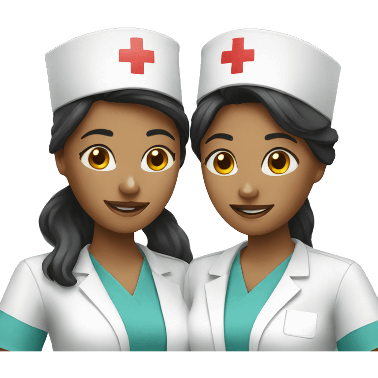 three female nurse friends emoji