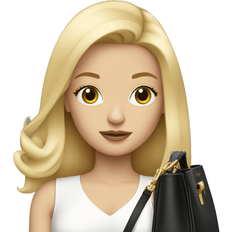 Blonde girl with Prada bag emoji