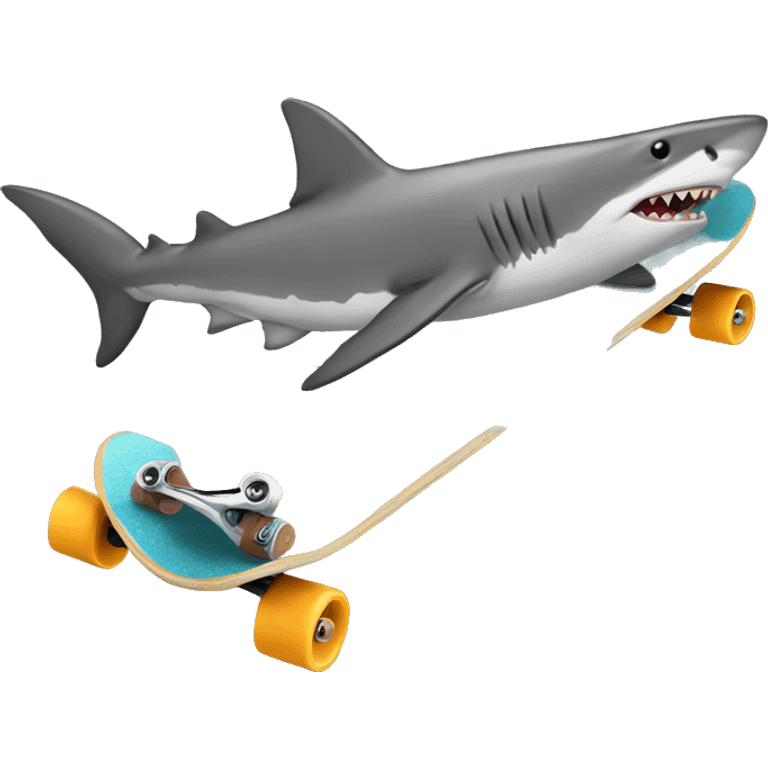 Shark on skateboard emoji