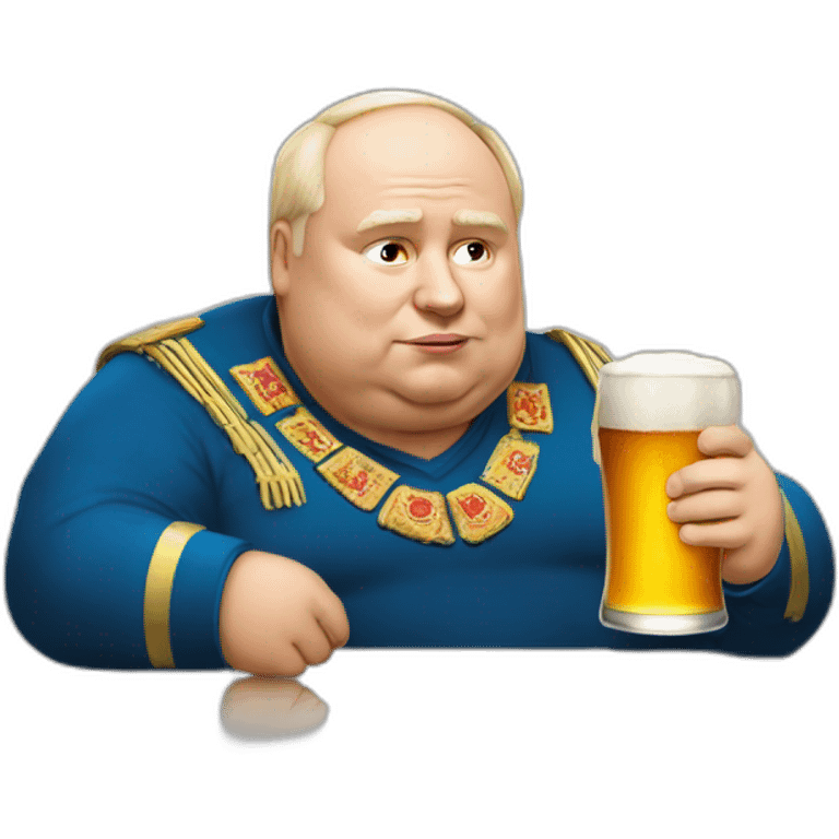 Fat-vladimir-poutine-drinking-beer emoji