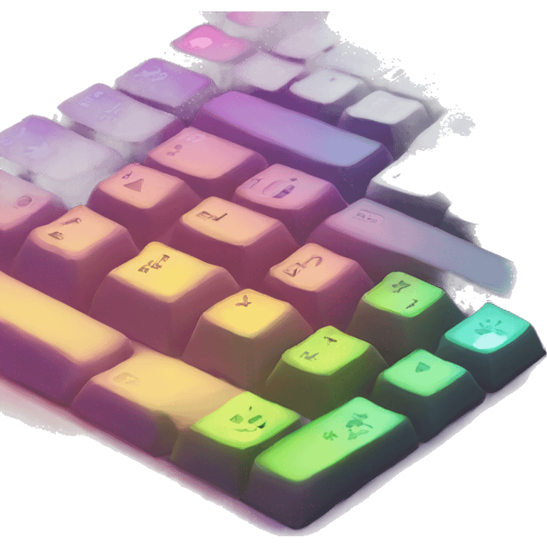 Rainbow light gaming keyboard emoji