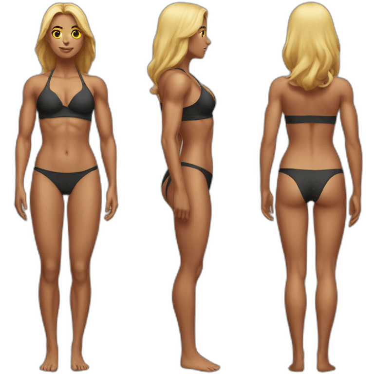 Muscular woman bikini emoji