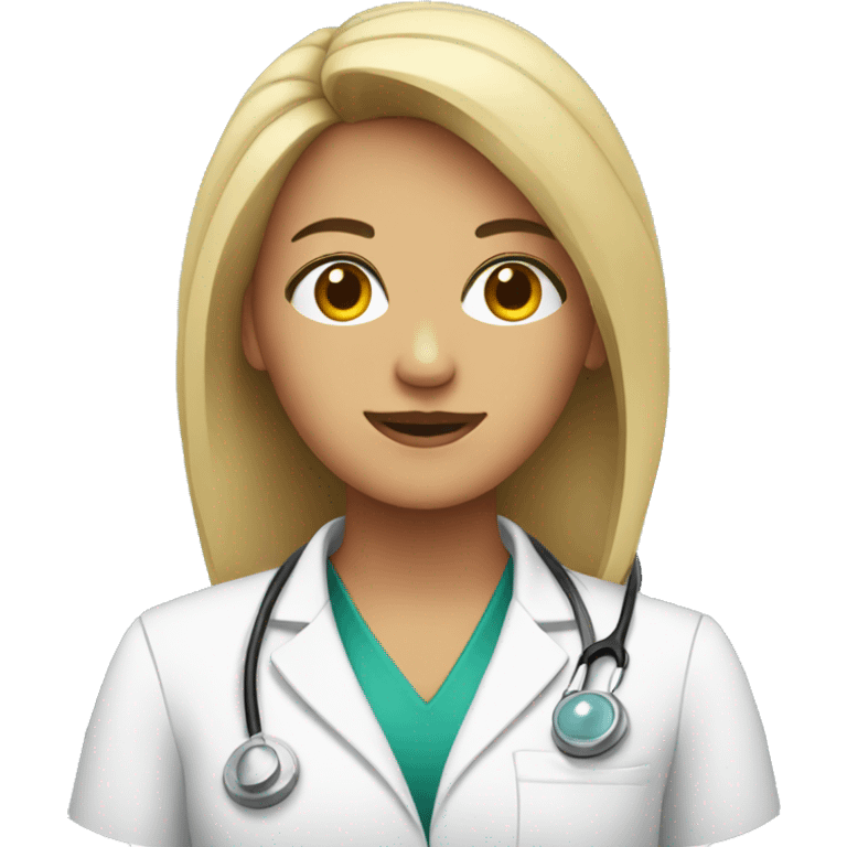 Female doctor at the computer emoji