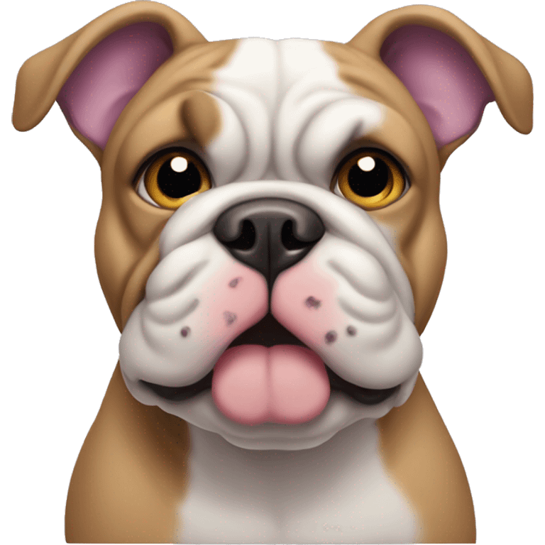 Lilac and tan bulldog emoji