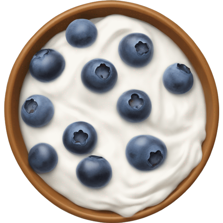 Bowl with yogurt and blueberries emoji