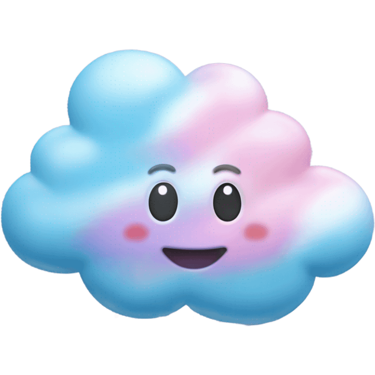 Cotton candy realistic cloud raining candy  emoji