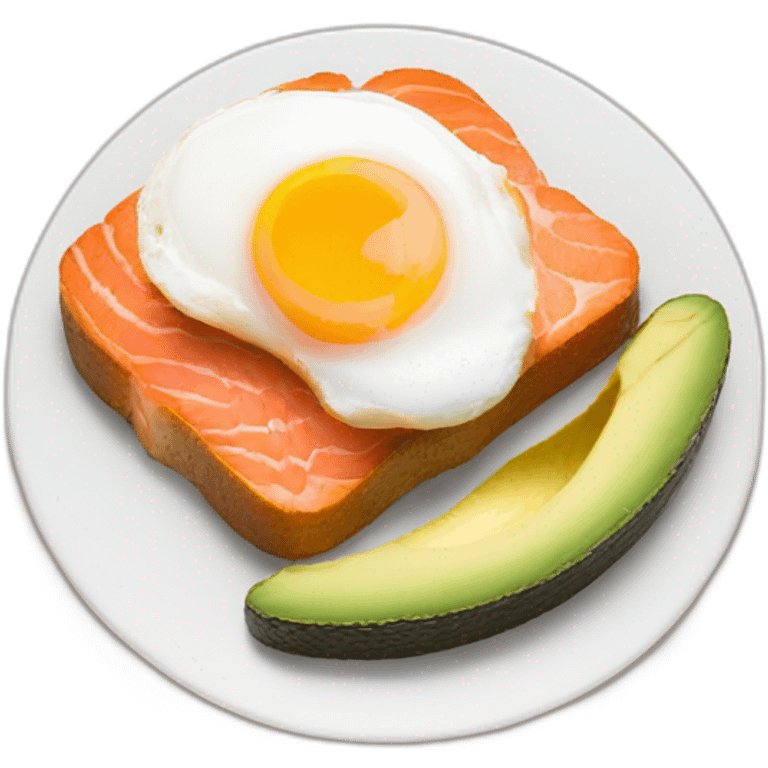 toast with avocado, salmon and poached egg emoji