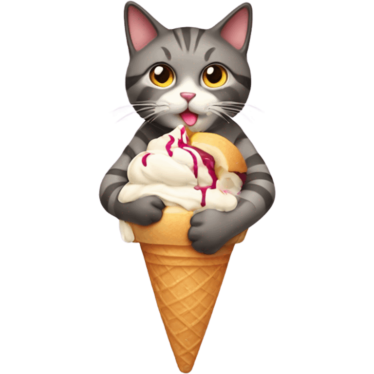 Cat with ice cream  emoji