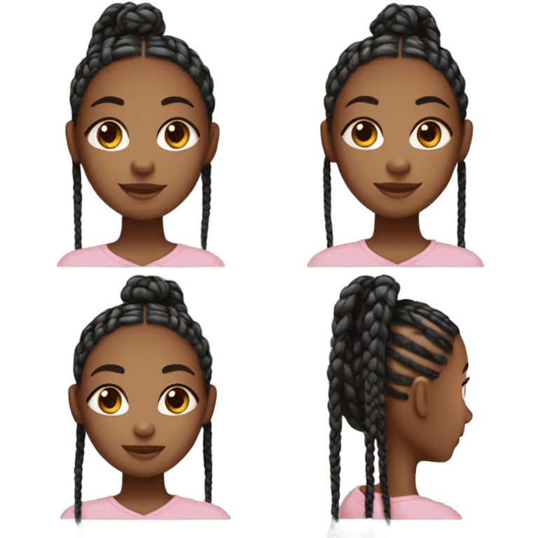 African American girl with box braids emoji