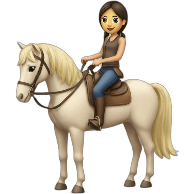 Fille sur cheval  emoji