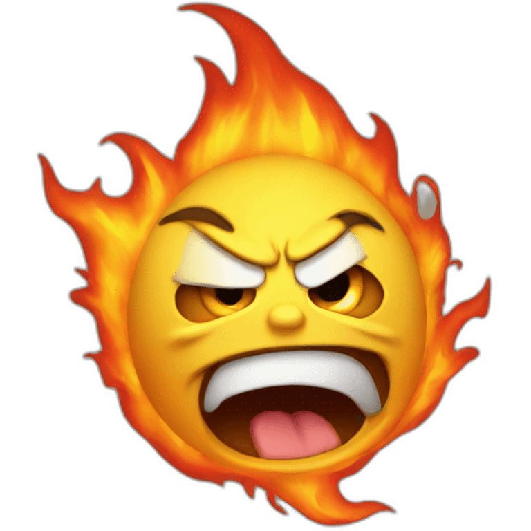 angry emoji spitting fire emoji