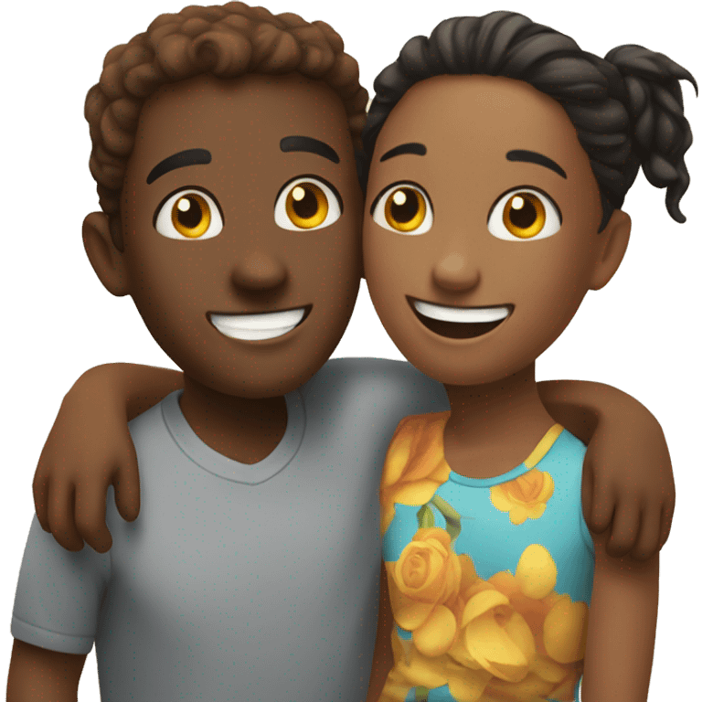 happy friends enjoying together emoji