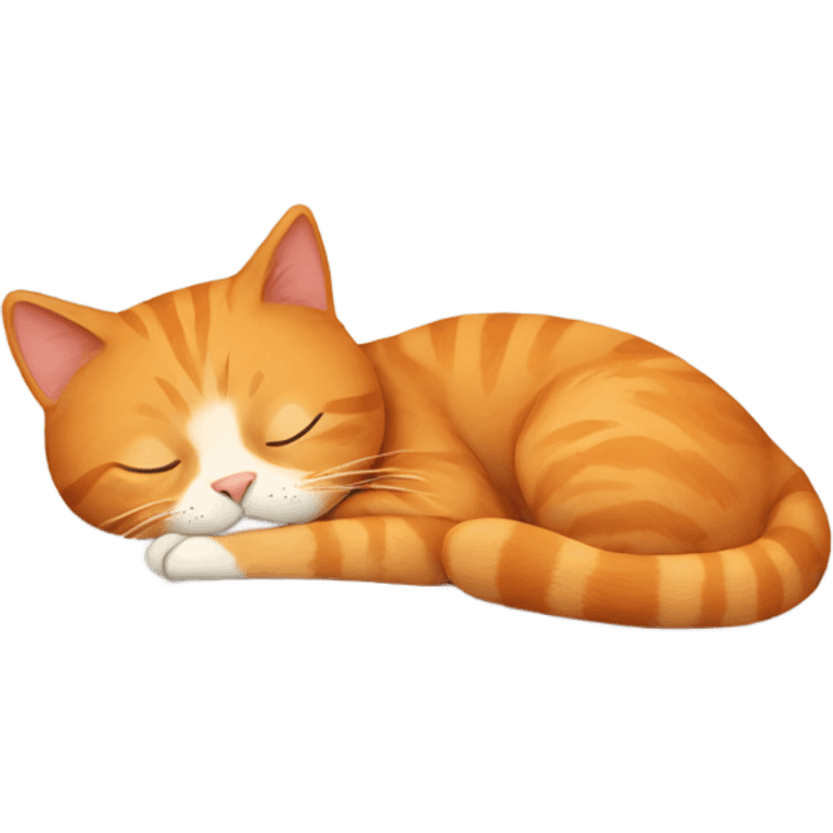 Ginger cat sleeping emoji