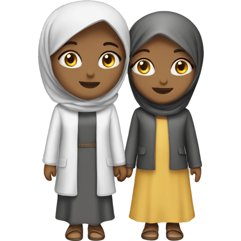 Two girls are Muslim friends emoji