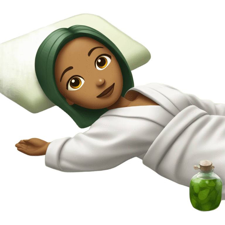 Girl relaxing in spa emoji