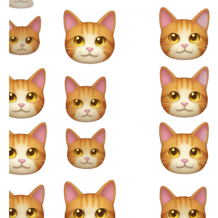 Ginger cat with light purple hearts emoji