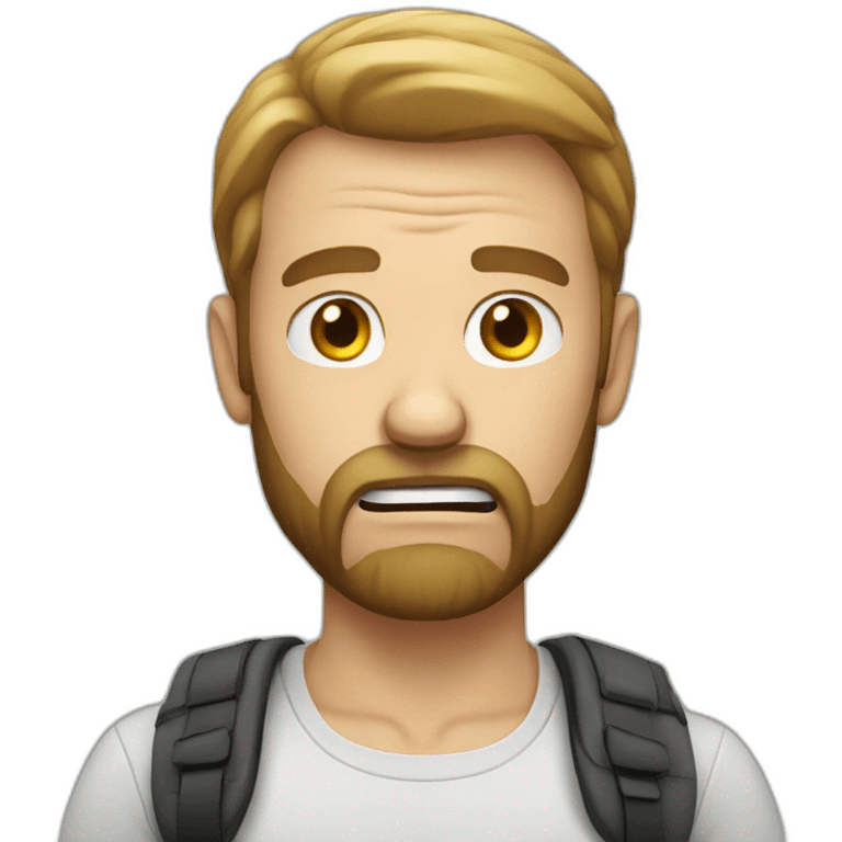 scared white man with a beard emoji