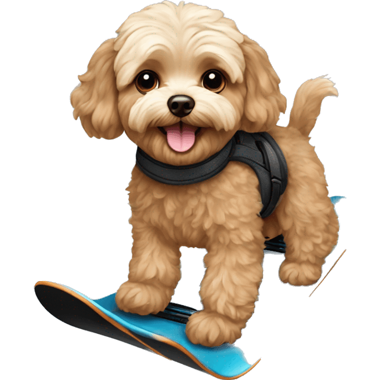 Brown Maltipoo Snowboard emoji