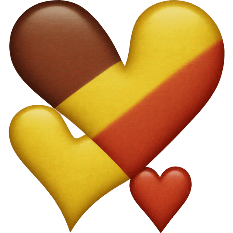 Half heart yellow and half red emoji