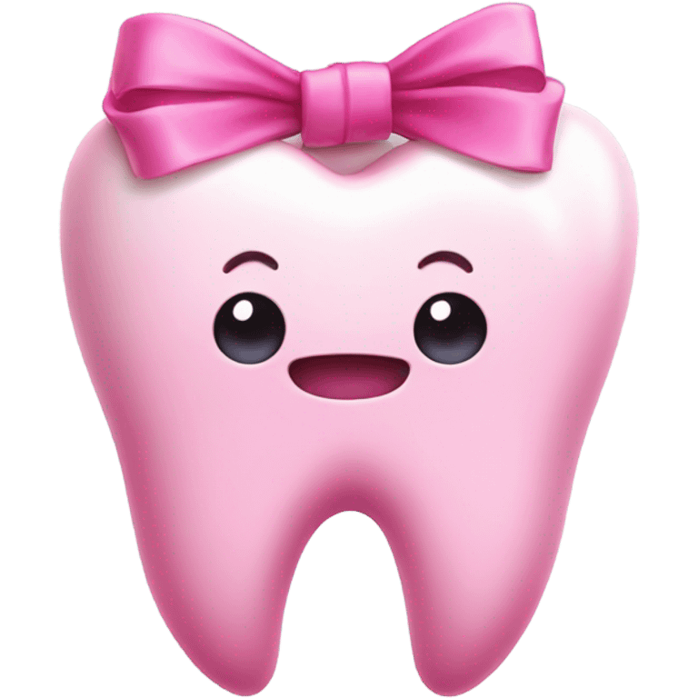 Tooth with pink bow emoji