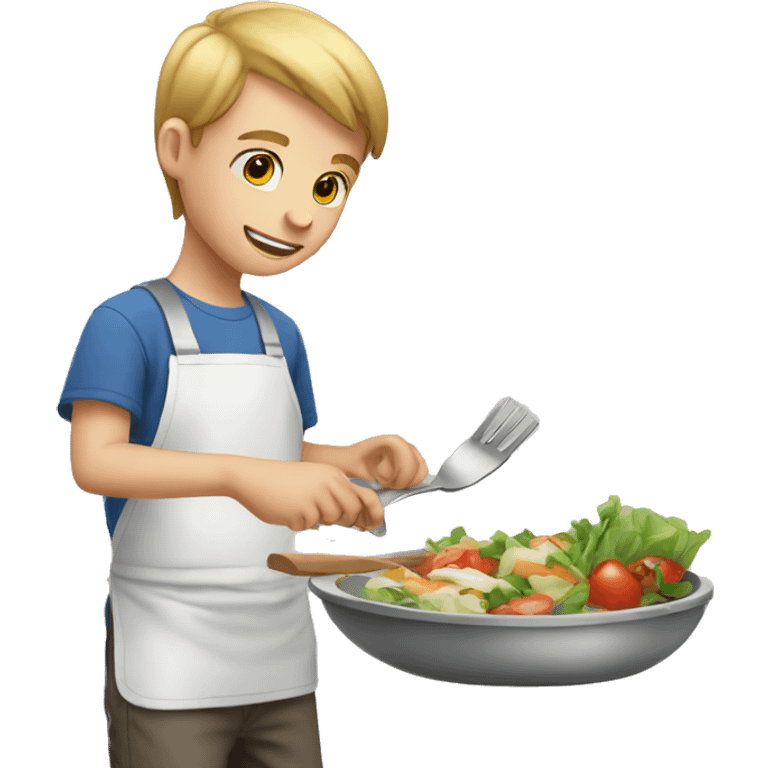 white kid making lunch emoji