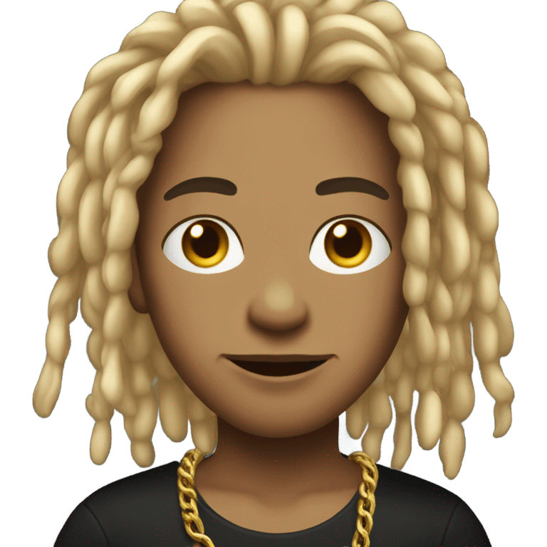 Morgenshtern wearing gold chain and black shirt with short dreadlocks  emoji