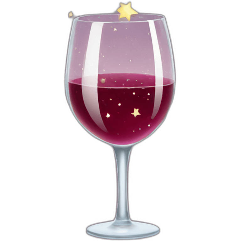 glass of wine full of stars emoji