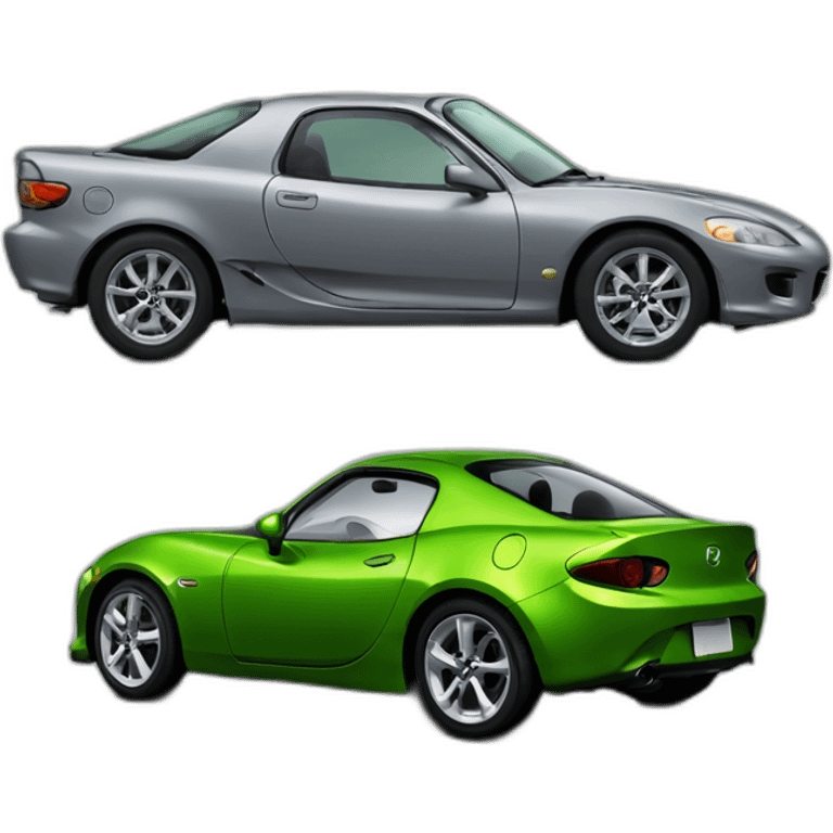 mazda sport 2 verde y Honda CV-R,gris emoji