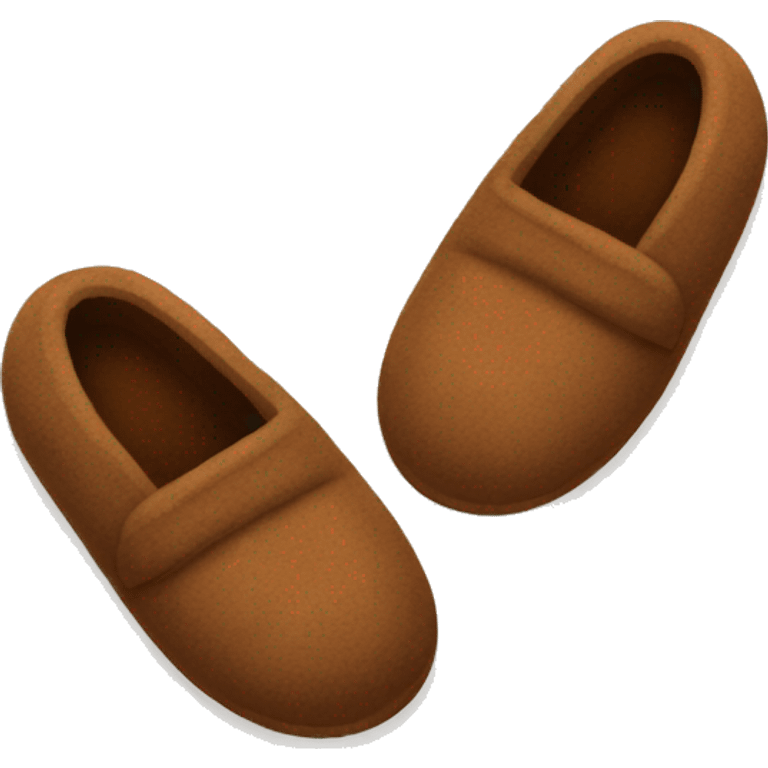 Two Cozy brown slippers emoji