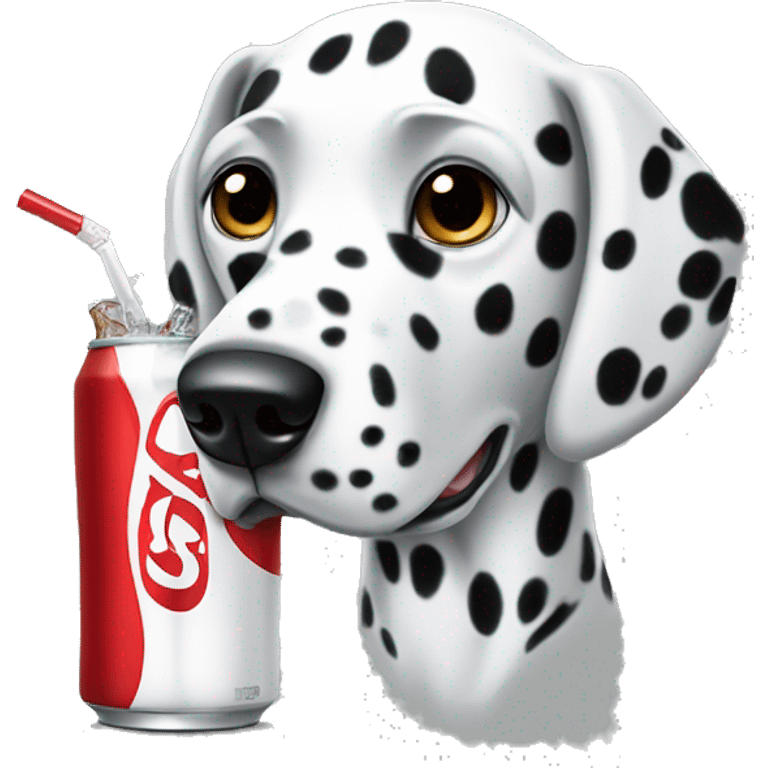 Dalmatian drinking Diet Coke emoji