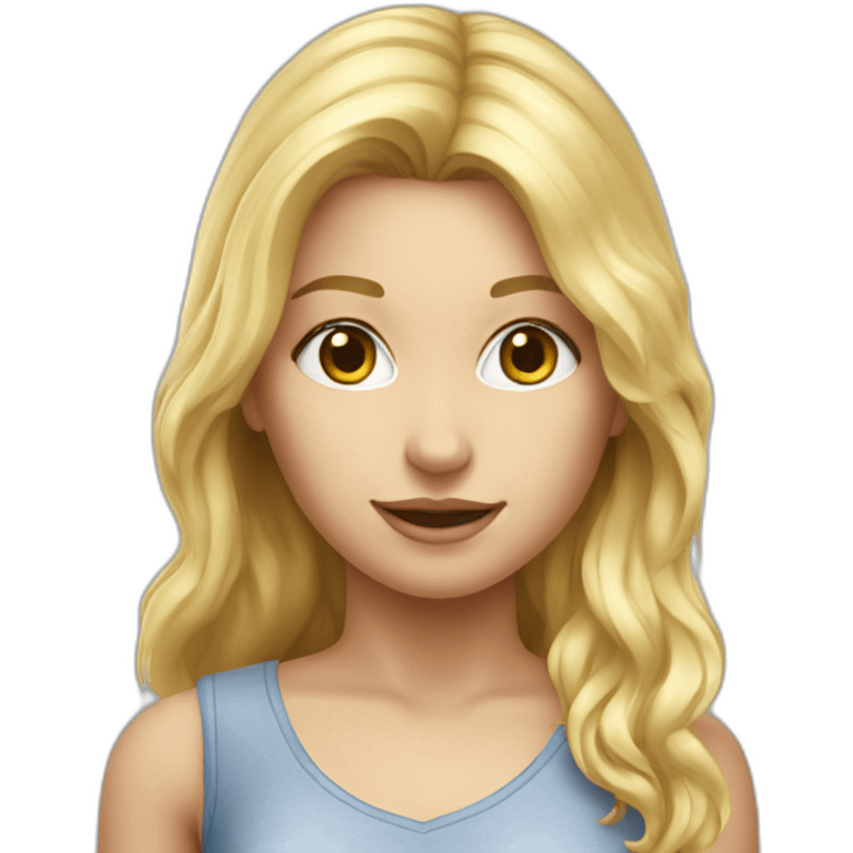 hyperrealistic caucasian blonde girl body emoji